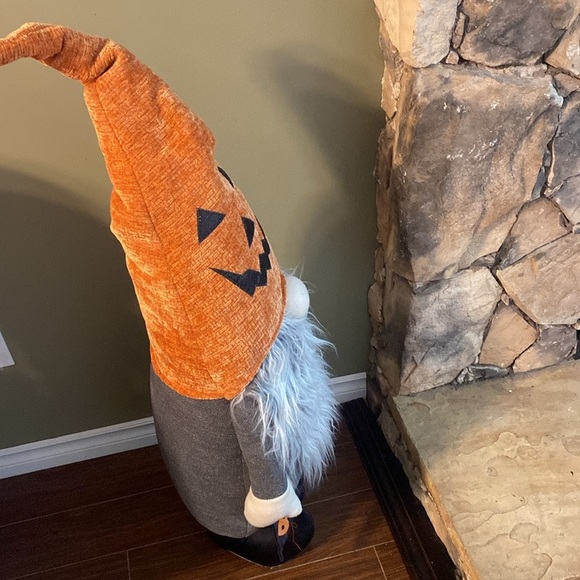 Large Halloween Gnome  with Orange and Black pumpkin hat - Picture 6 of 12